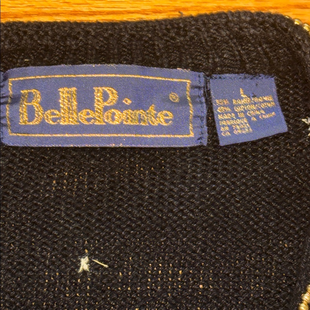 Belle Pointe Novelty Cardigan L Black Beaded Sequin Heels & Purses - Picture 4 of 9